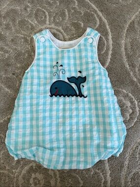 Lil cactus Baby bubble Romper with Whale Applique